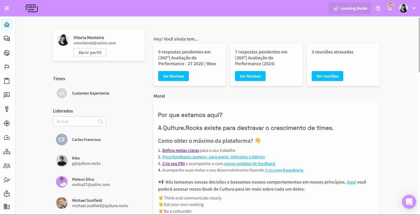 Como utilizar a avaliação comparativa na Qulture.Rocks?